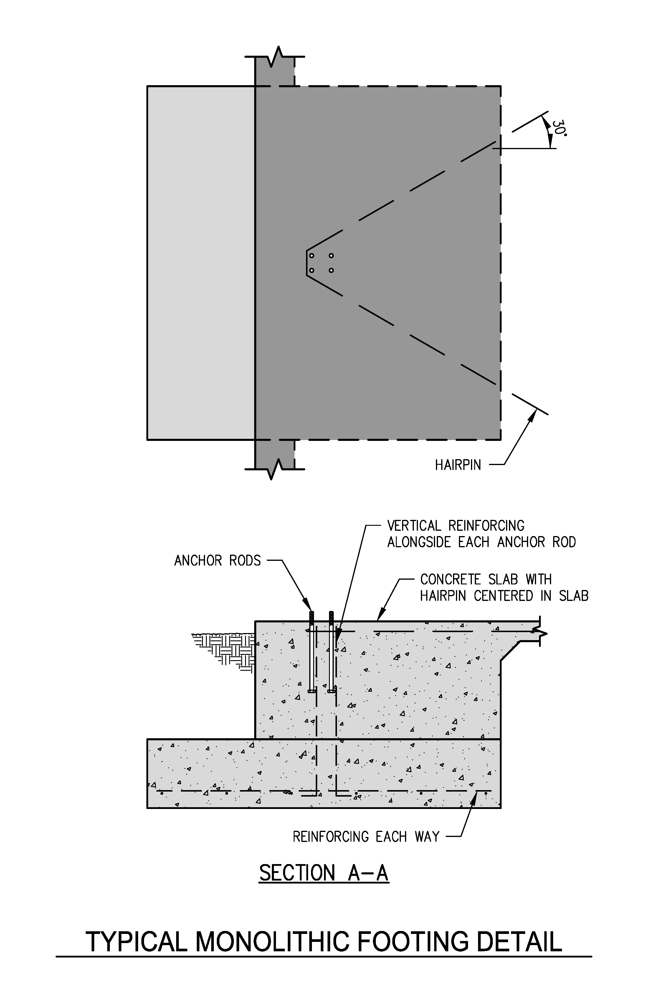 Typical Monolithic Footing Detail